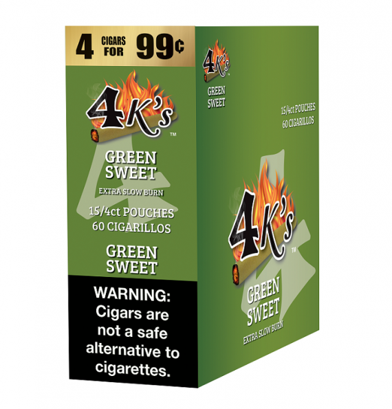 4 Kings Cigars Green Sweet 15 Pouches of 4 842426150392 Buitrago Cigars