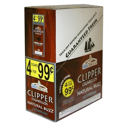 Clipper Cigarillos Natural Buzz 15 Pouches of 4 812615002771 Buitrago Cigars