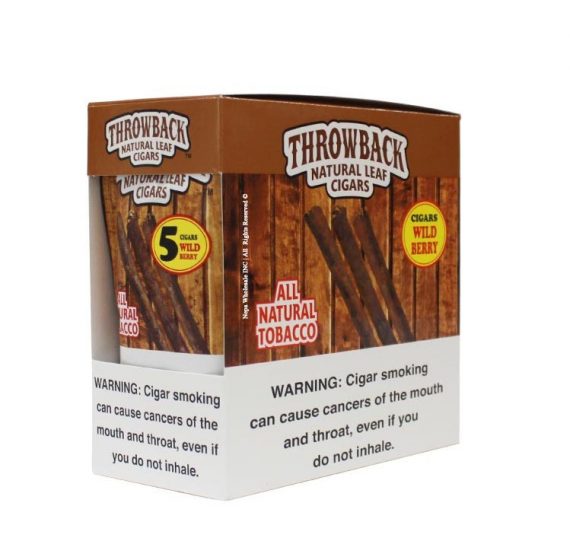 Throwback Natural Leaf Cigars 5Pk 40 Wild Berry 10860004671623