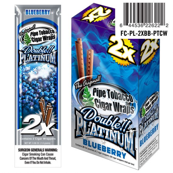Double Platinum Blunt Wraps Blueberry 25/2 Ct 644536226222-5P