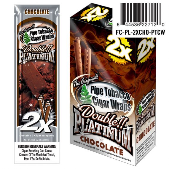 Double Platinum Blunt Wraps Chocolate 25/2 Ct 644536227120-FU
