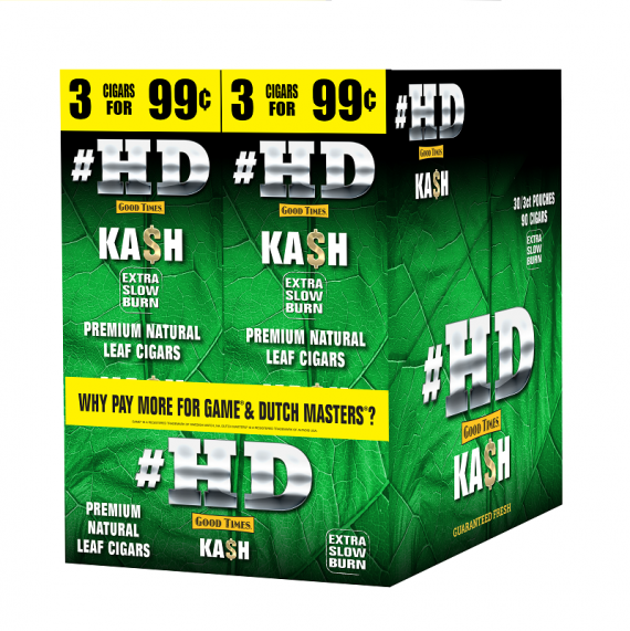 Good Times #HD Cigarillos Kash 30 Packs of 3 842426147170-HA