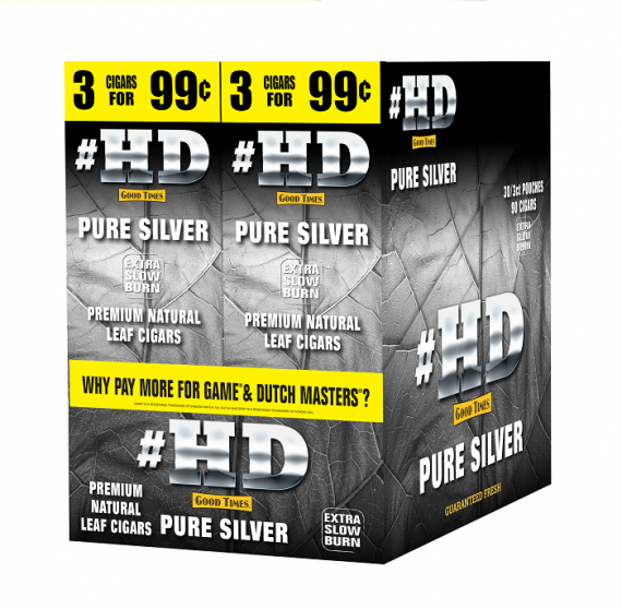 Good Times #HD Cigarillos Pure Silver 30 Packs of 3 842426147095-FU