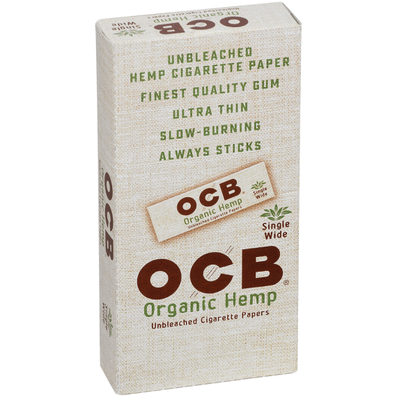 OCB Cigars Papers Organic Hemp Single Wide 24/50 Ct. Box 86400901062