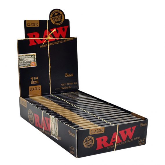 Raw Black Rolling Papers 1 1/4 - 24pc 716165250319