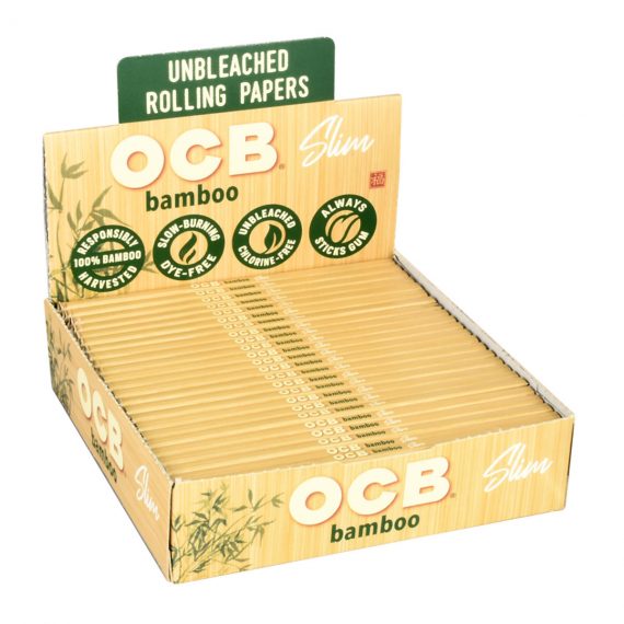 OCB Bamboo Rolling Papers Slim 24 Packs 1786-FU