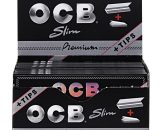 OCB Premium Rolling Papers Slim & Tips 24 Packs 086400903271-6B