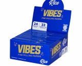 VIBES Rice Rolling Papers Kingsize Slim w/ Filters / 24pc Display 1770-6B