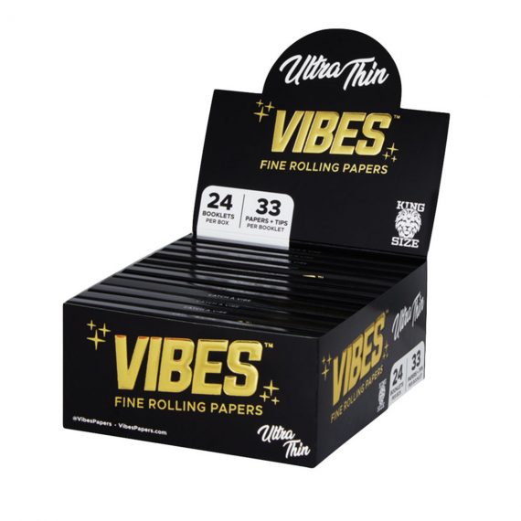 VIBES Ultra Thin Rolling Papers w/ Filters / 24pc Display 1769-FU