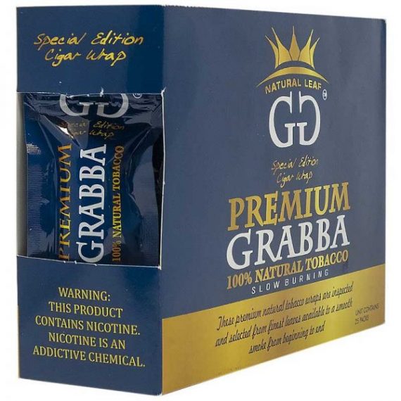 GG Premium Grabba Leaf Tobacco Blue 25Ct 752830173873-5P
